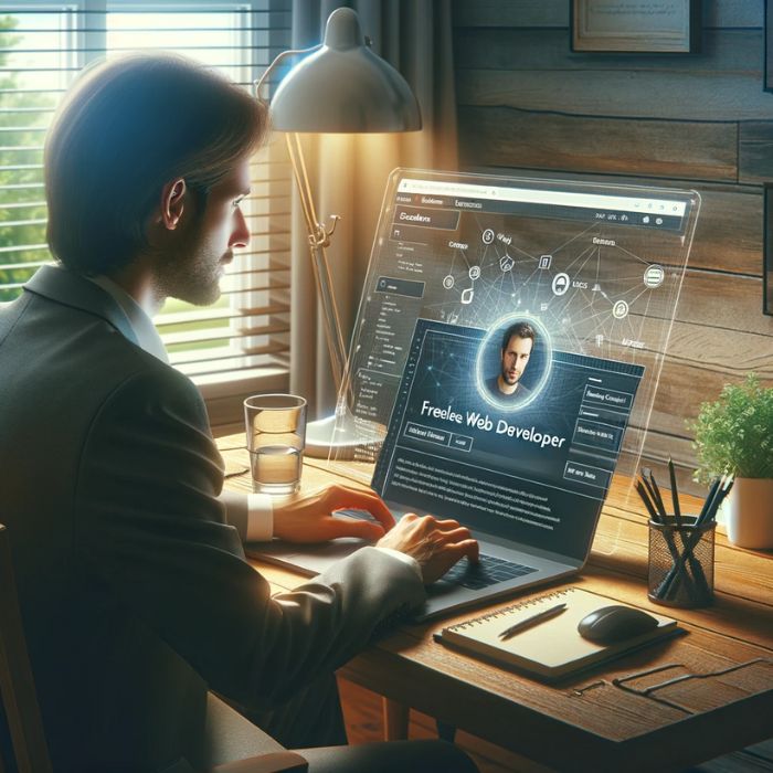 Esta imagen captura una sesión de brainstorming para diseño web, con un equipo colaborando alrededor de una gran pantalla digital en una oficina moderna y de alta tecnología, destacando el aspecto colaborativo del desarrollo web personalizado.